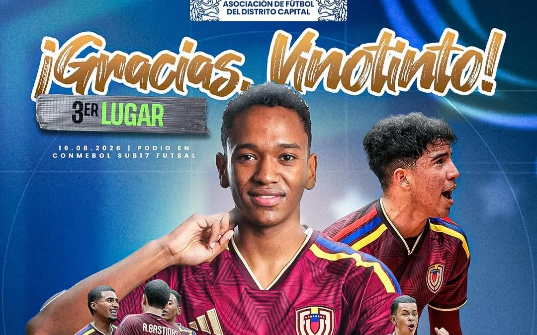 Vinotinto Sub 17 finalizó de tercero en Sudamericano de Futsal 2026